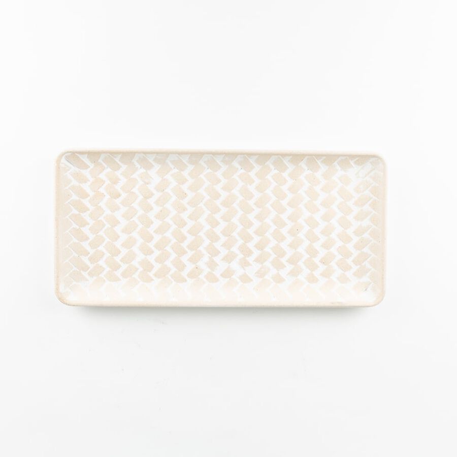 Bandeja de madera blanca Baikal 36x17x2cm