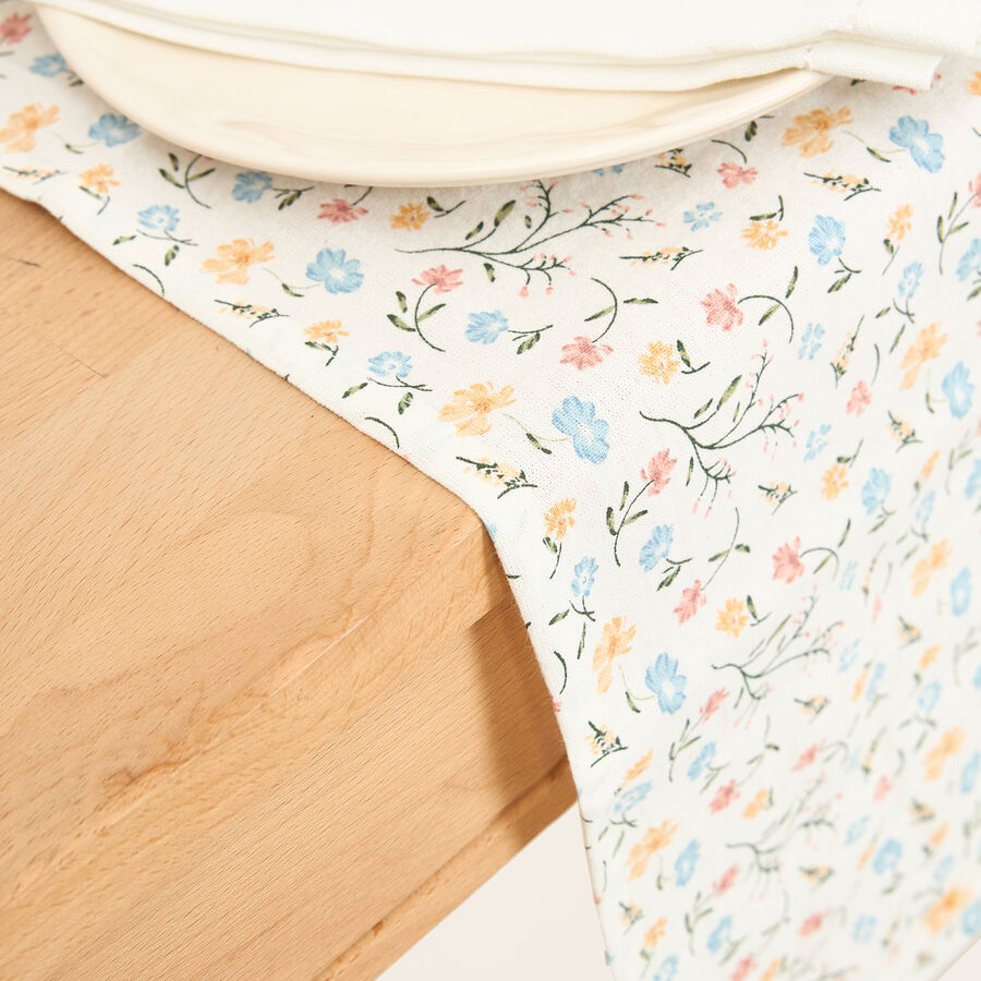 Camino de mesa de algodón flores 35x150cm