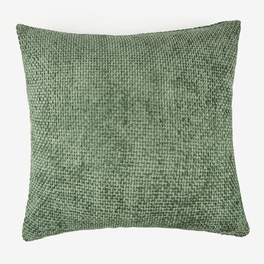 Funda de cojín chenilla verde 45x45cm