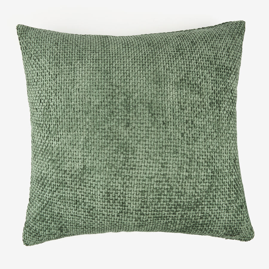 Funda de cojín chenilla verde 45x45cm