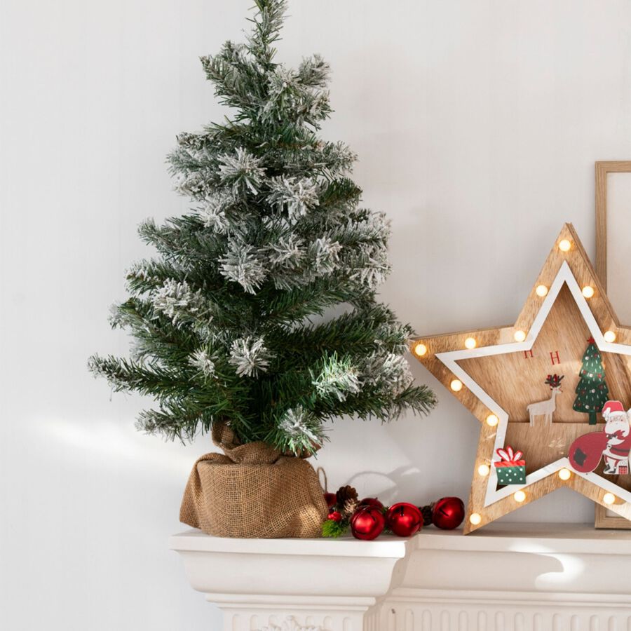 Árbol decorativo de Navidad nevado 60cm