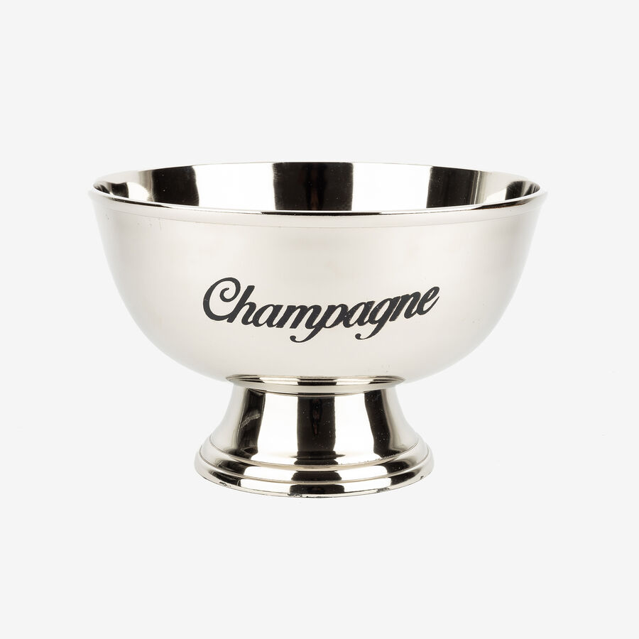 Cubitera de aluminio plateado con pie &Oslash;31,5x20cm