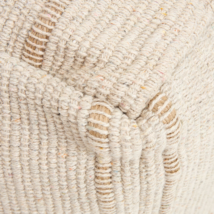 Puf de rayas beige Alendi 45x35cm