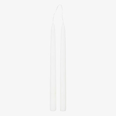 Set de 2 velas cancelabro blancas 30cm