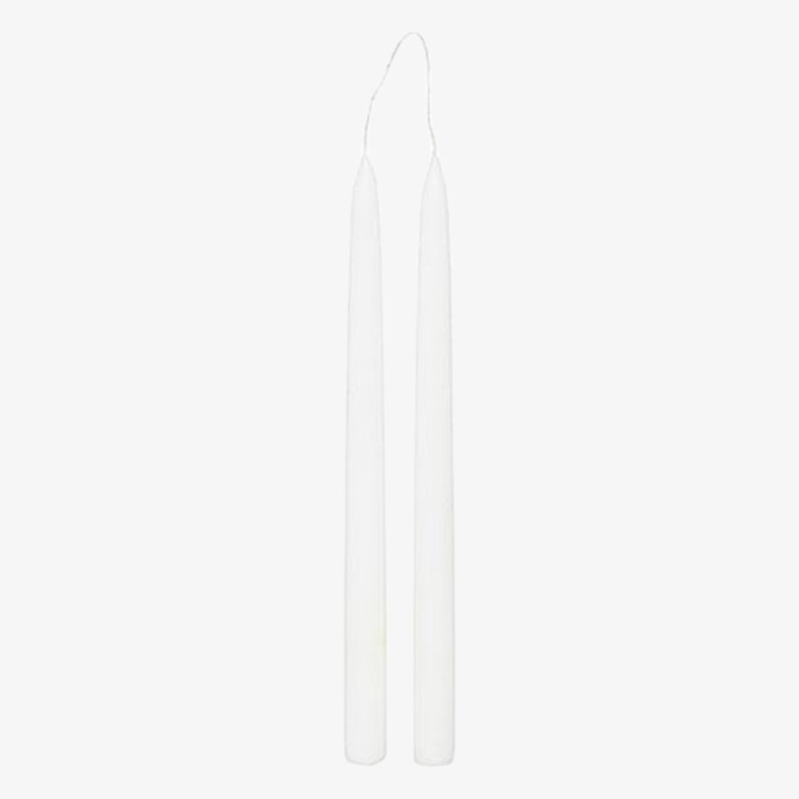 Set de 2 velas cancelabro blancas 30cm