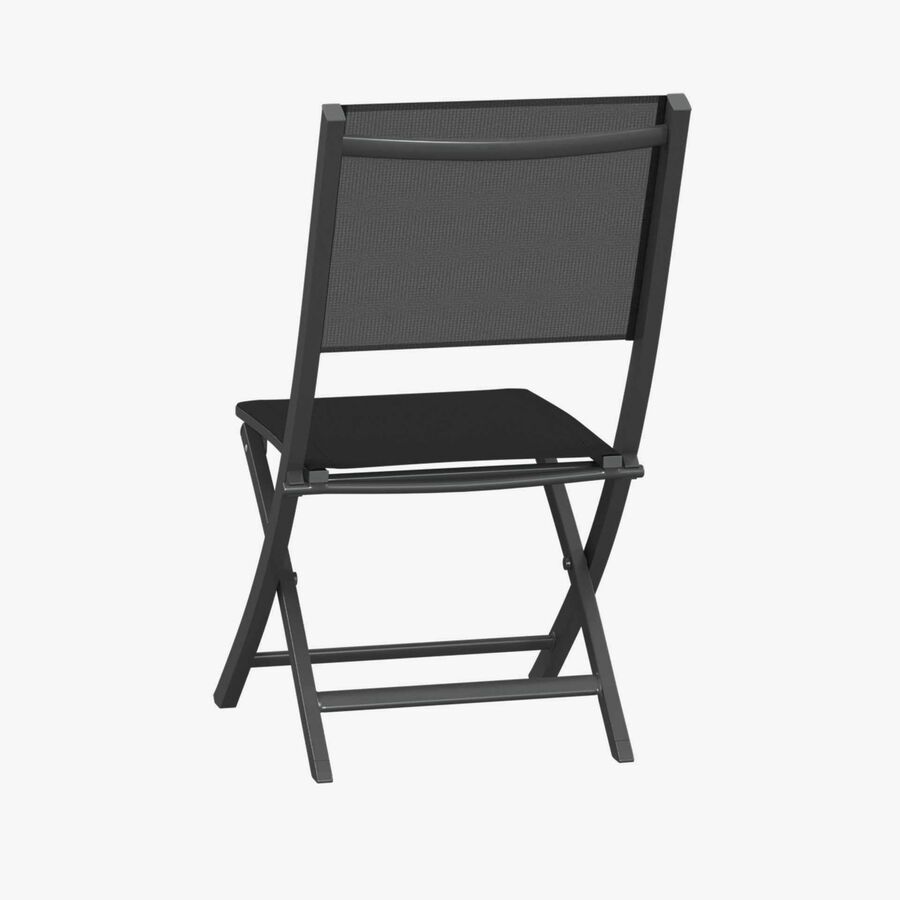 Set de 4 sillas de jard&iacute;n plegables de aluminio grafito Essor 45x57x90cm