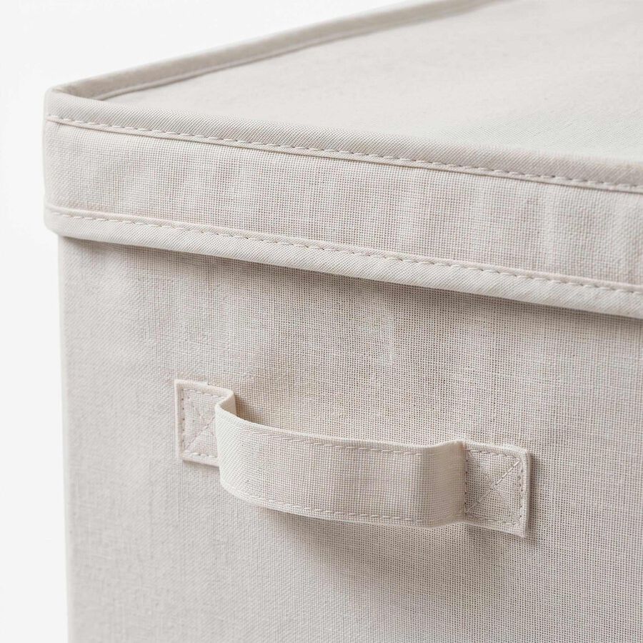 Caja de almacenaje con tapa de textil blanco Nube 39x29x19cm