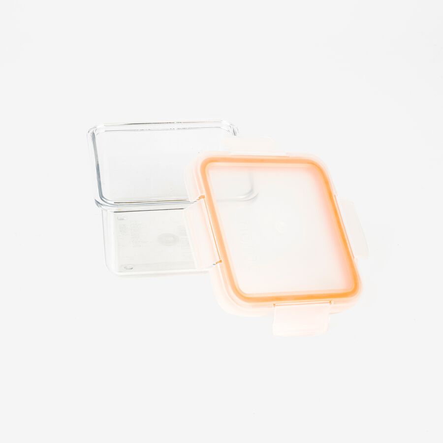 T&aacute;per de pl&aacute;stico cuadrado herm&eacute;tico Tritan 11x11x7cm - 40cl