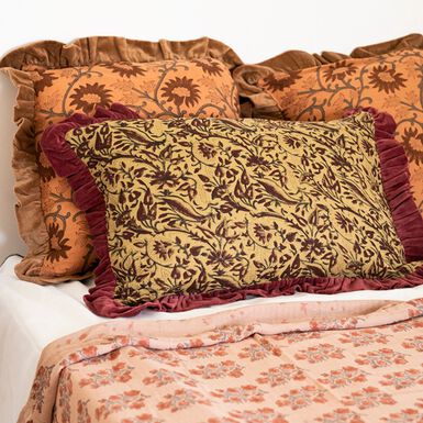 Funda de cojín de algodón burdeos Mia 40x60cm Clau&Chloe