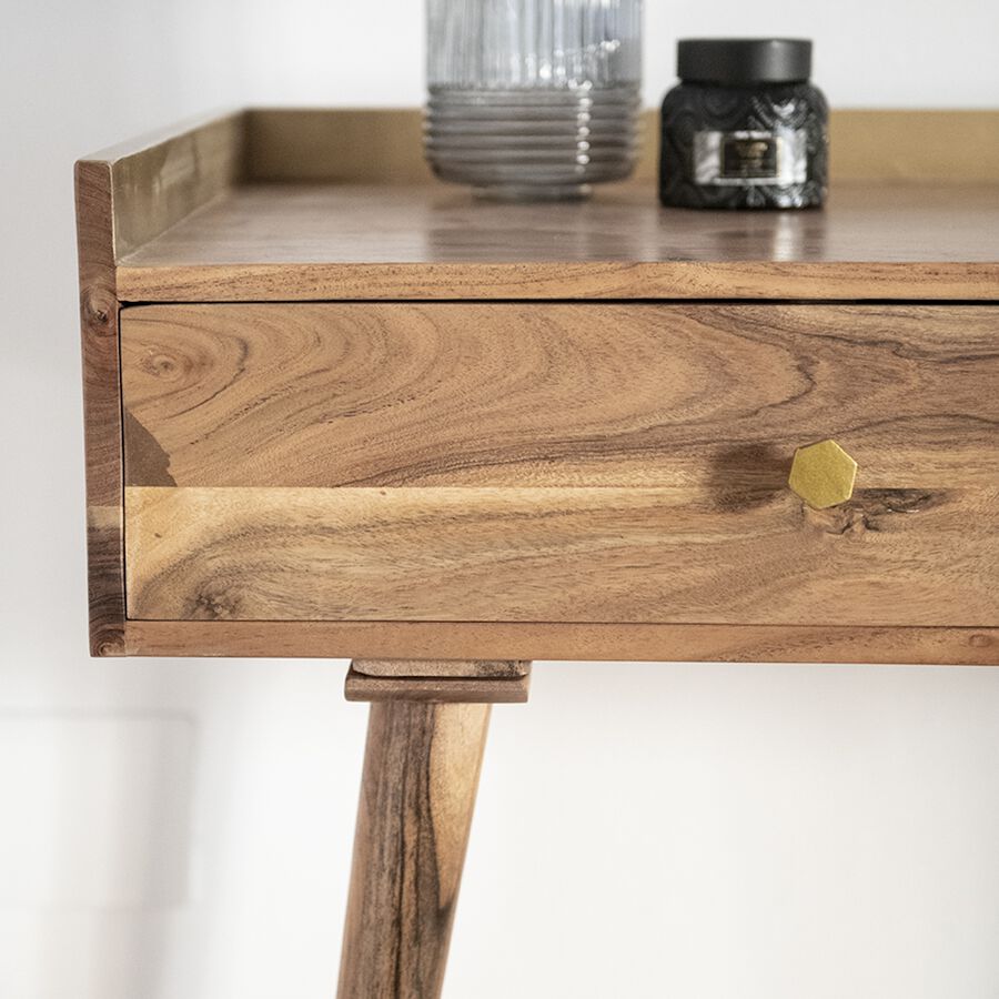 Escritorio de madera acacia Minos 120x50x86cm Clau&Chloe