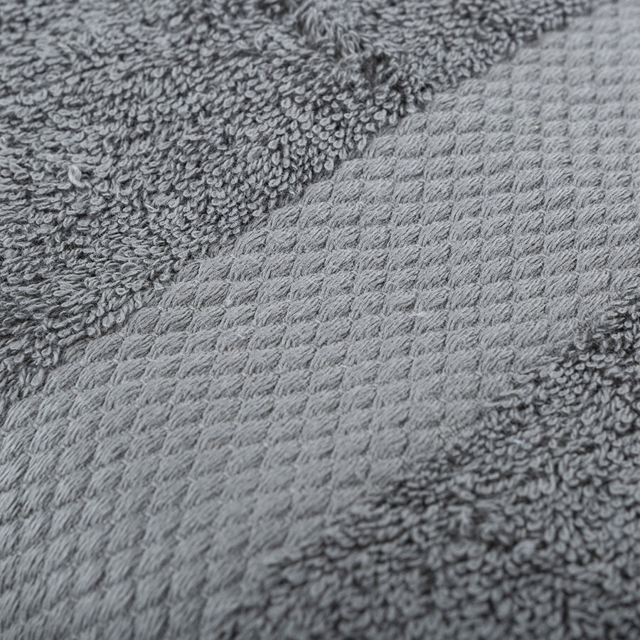 Toalla de lavabo de algodón gris oscuro Vic 50x100cm - 500 gr/m²