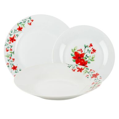Vajilla 18 piezas porcelana flores