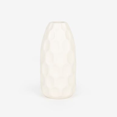 Jarrón de gres blanco Simón Ø9x19cm