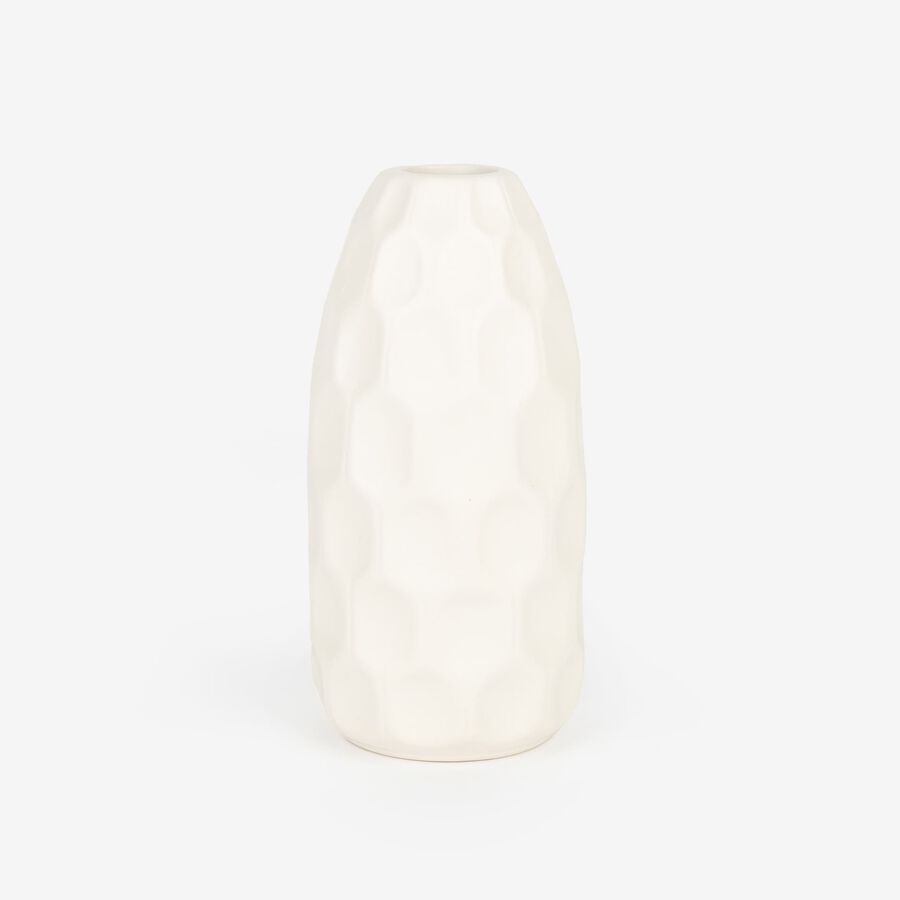Jarrón de gres blanco Simón Ø9x19cm