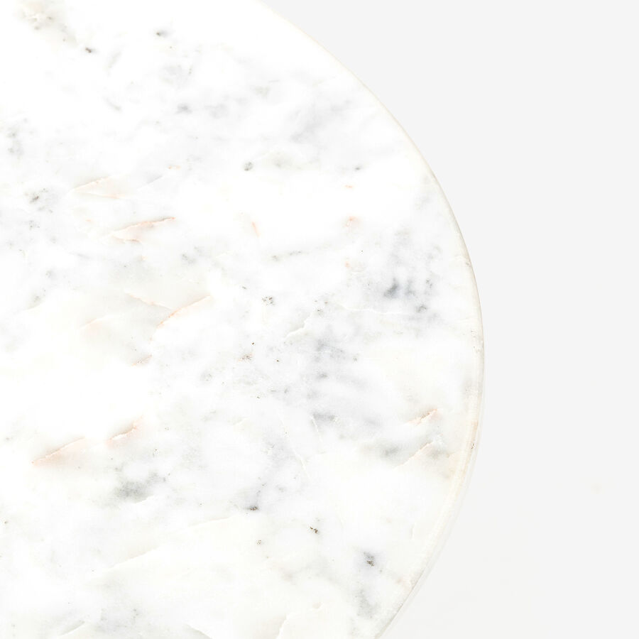 Mesa auxiliar de cristal y mármol Bora Ø41x49 Clau&Chloe