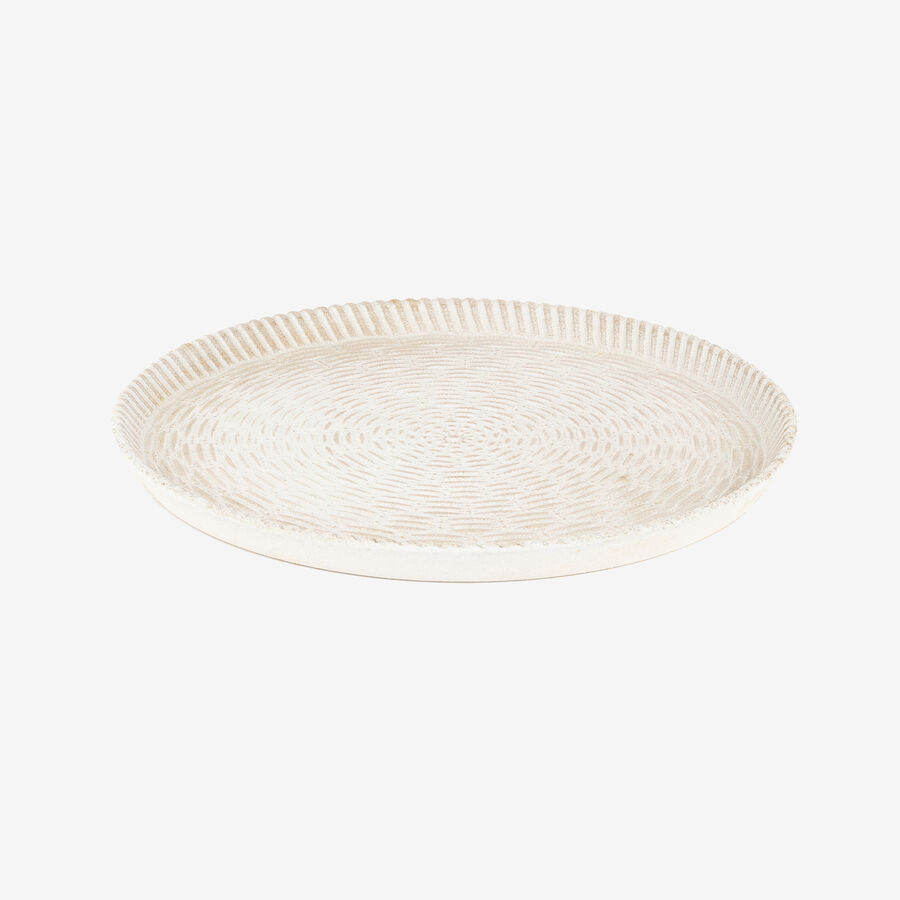 Centro de mesa de madera beige Ø29,5cm