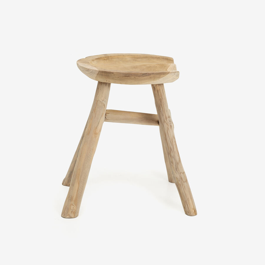 Taburete de madera de teca Ø33x42cm
