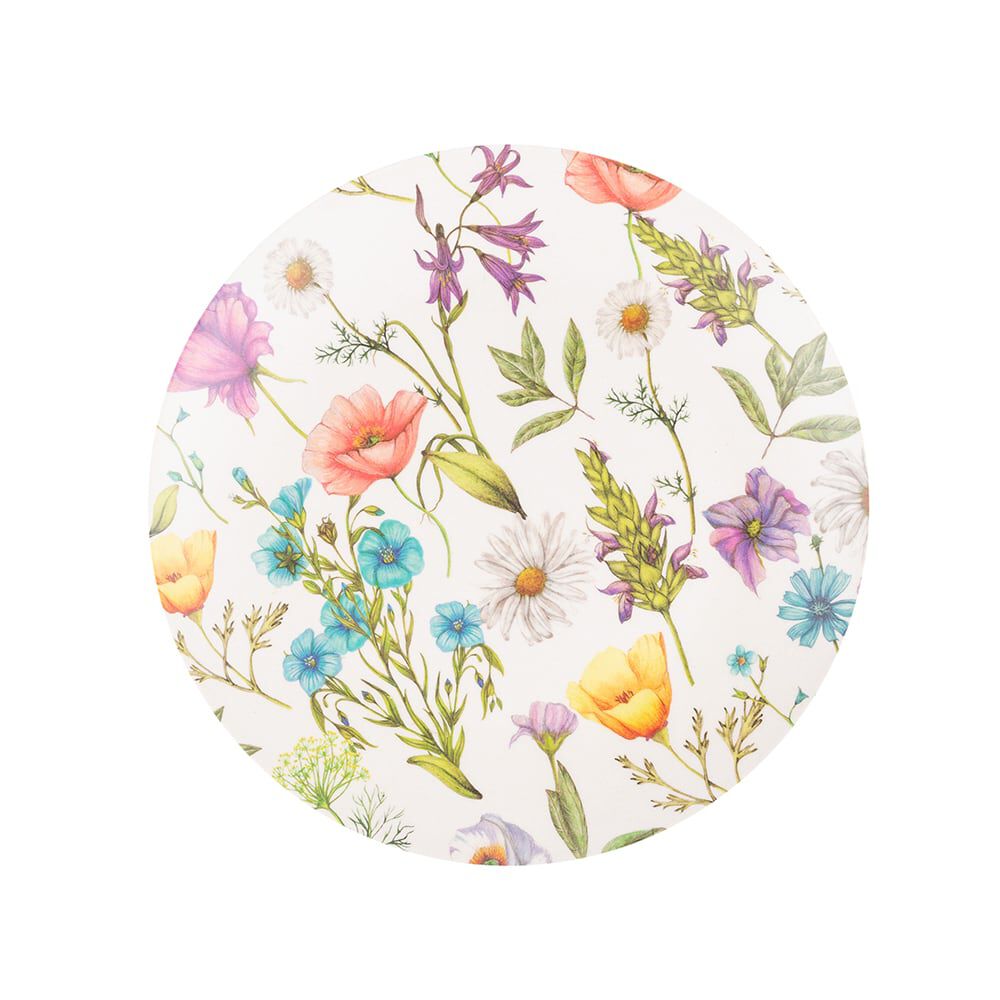 Plato llano de fibra de bamb con flores 25cm Casa Viva