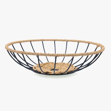 Cesta para fruta baja de acero y cuerda &Oslash;30cm Aris 
