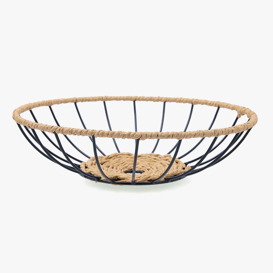 Cesta para fruta baja de acero y cuerda &Oslash;30cm Aris 