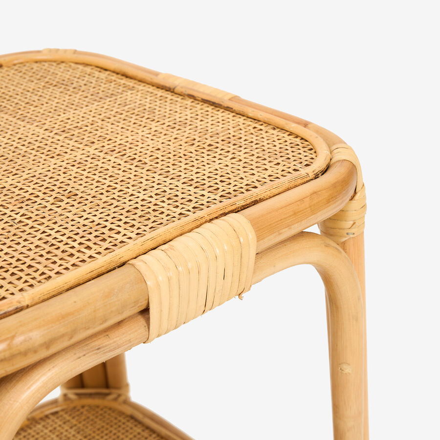 Mesa auxiliar de rat&aacute;n Delos 35x35x45cm