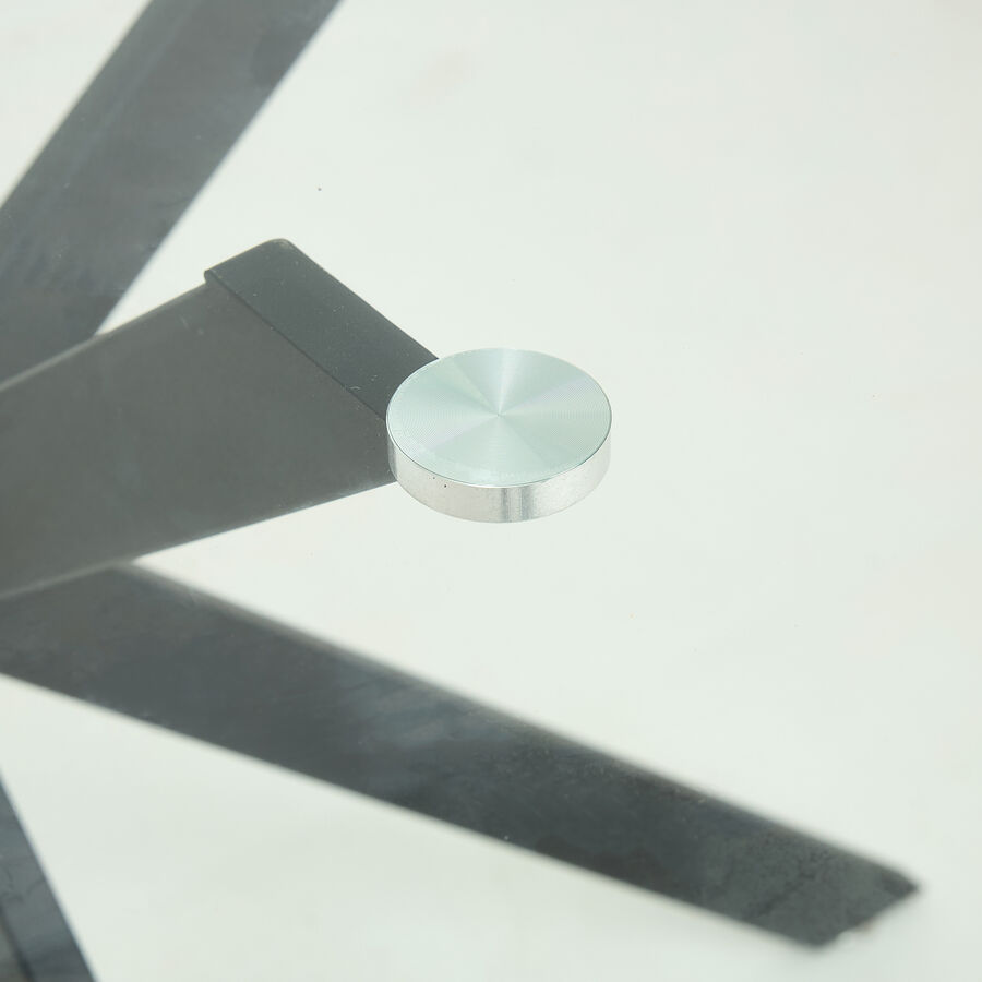 Mesa de comedor de cristal con patas de metal Fita Ø120x75cm