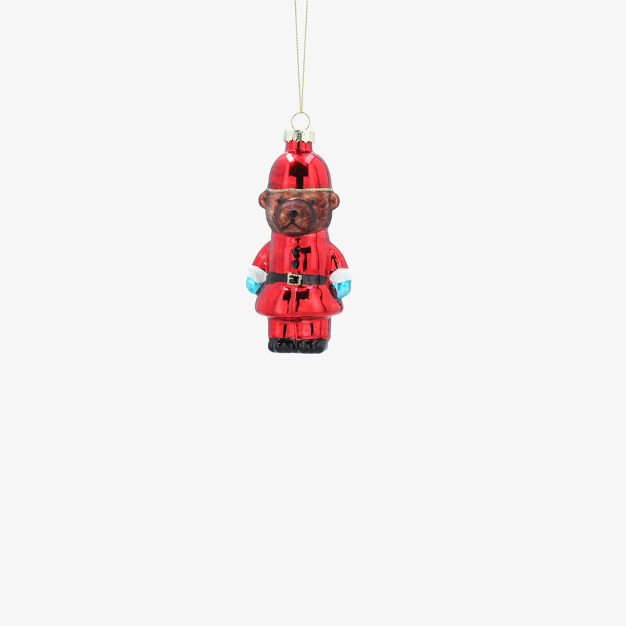 Adorno colgante de oso rojo de cristal 10cm