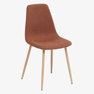 Silla de comedor &aacute;mbar con patas de metal efecto madera Navel 