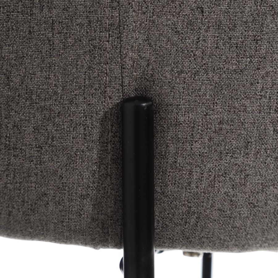 Set de 2 sillas de comedor de metal con tela gris Caleb 50x54x78cm