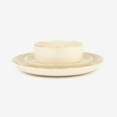 Vajilla de 18 piezas de cerámica blanca Coria