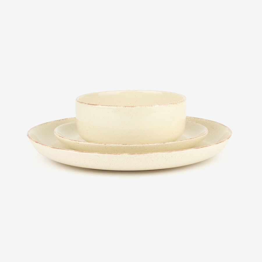 Vajilla de 18 piezas de cerámica blanca Coria