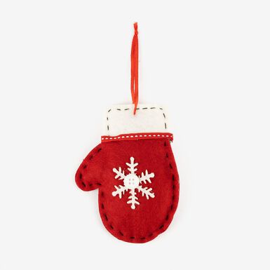 Adorno colgante de fieltro Manopla roja 12cm