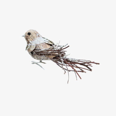 Adorno de p&aacute;jaro natural 18cm