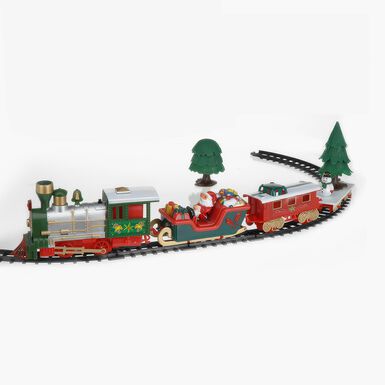 Tren de Navidad decorativo multicolor de pl&aacute;stico 22 piezas