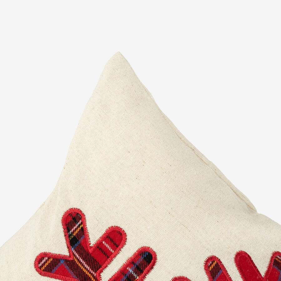 Funda de cojín tartán copo de nieve 45x45cm