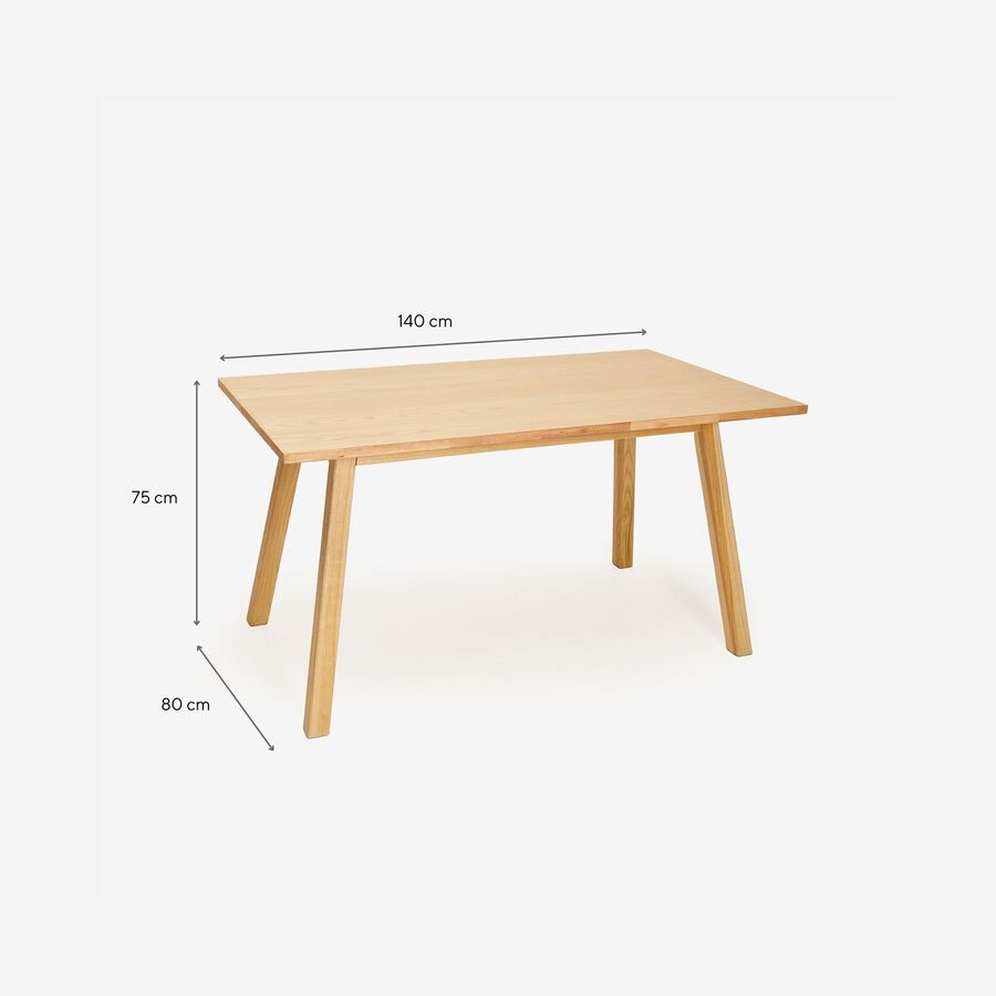 Mesa de comedor de madera de olmo Essen 140x80x75cm