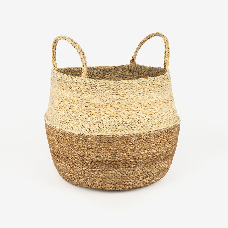 Cesta de fibras naturales Typha Rajad Ø30x38cm