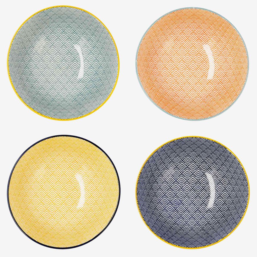 Set de 4 boles de porcelana Okinawa &Oslash;15cm