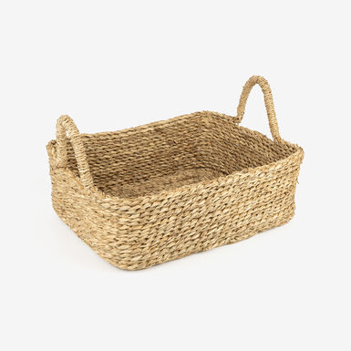 Cesta de fibra natural con asas Pilon 39x30x13cm