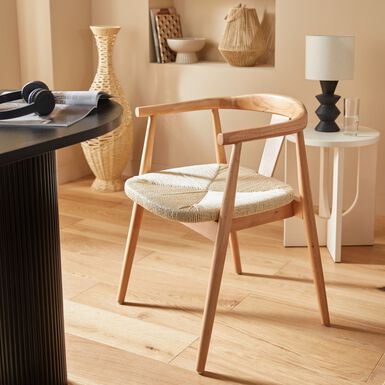 Silla de comedor de madera de haya natural Lilia 56x56x73cm