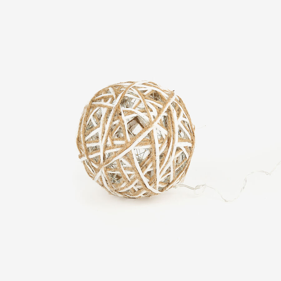 Figura decorativa Bola de luz LED gris Ø15cm