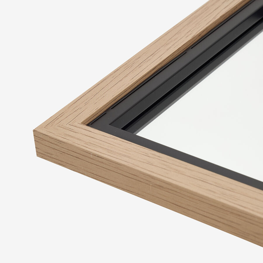 Espejo de pared ventana de metal y madera MDF acabado pulido 90x90x2cm