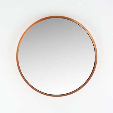 Espejo de metal cobre Julia Ø30cm