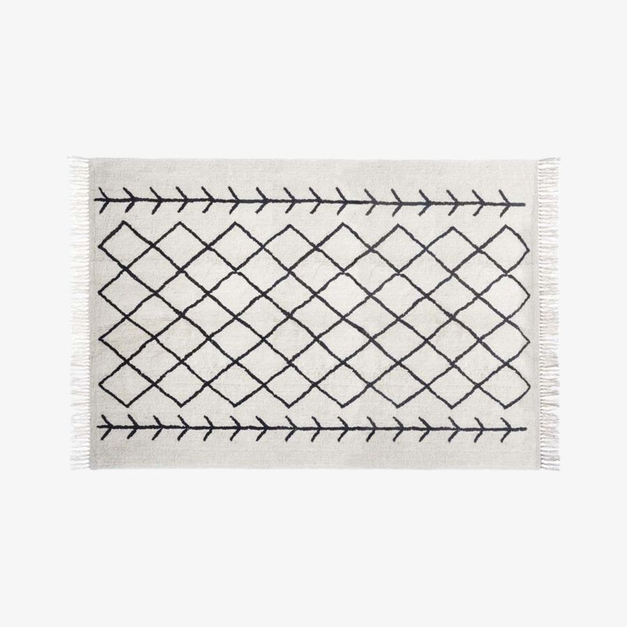 Alfombra de algod&oacute;n de rombos 170x120cm