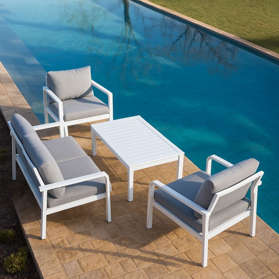 Set de jard&iacute;n de 4 piezas de aluminio Sicilia