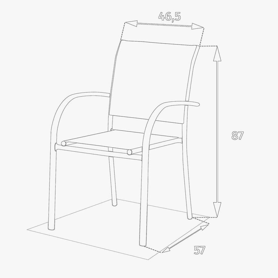 Silla de jard&iacute;n apilable de aluminio crema Piazor 56x65x88cm
