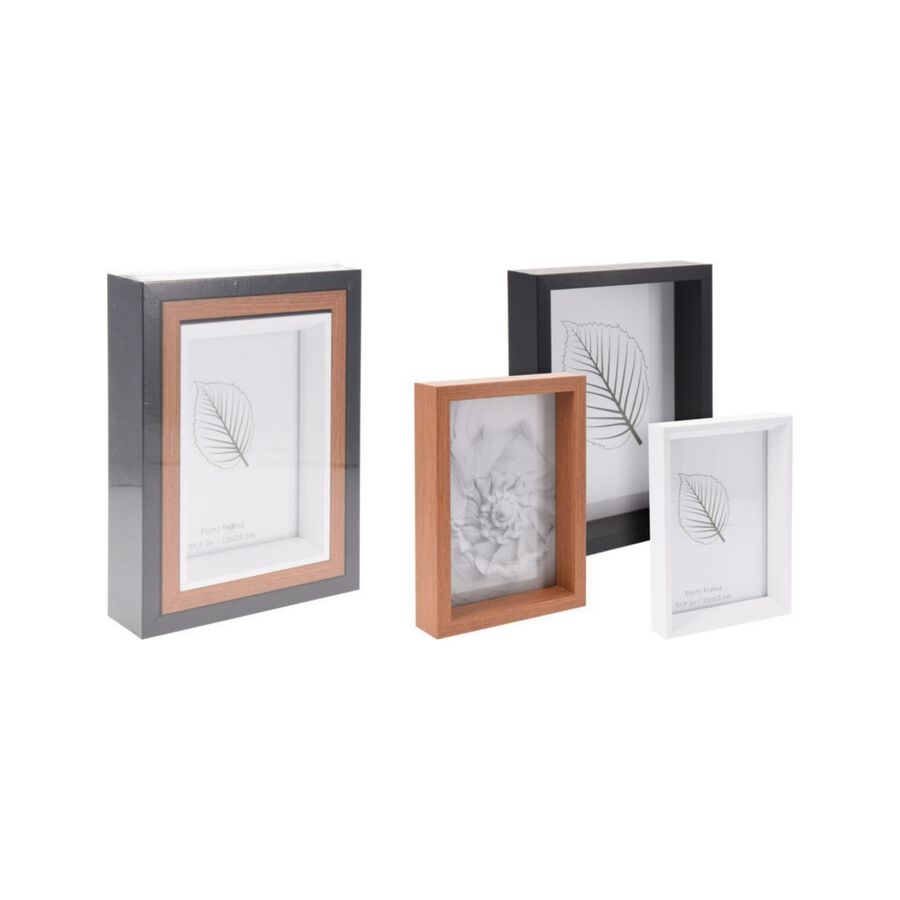 Set de 3 marcos de fotos de madera DM