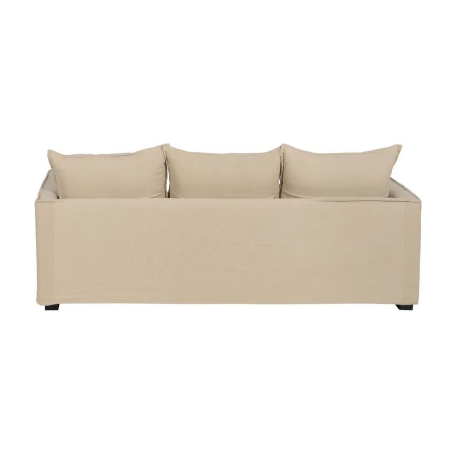 Sofá de 3 plazas de lino y algodón beige Bristol 220x95x90cm