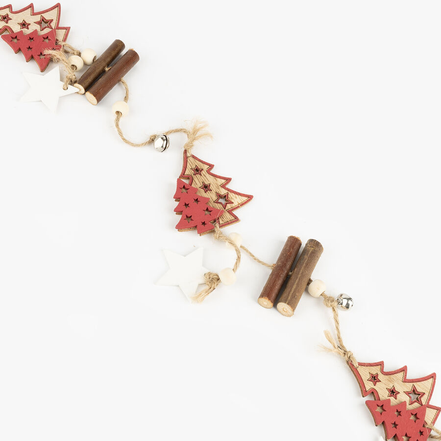 Guirnalda de madera Árboles navidad 105cm