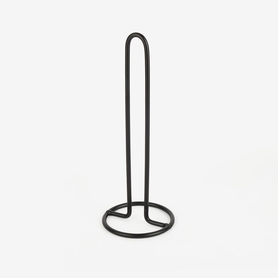 Portarollos de cocina de metal negro Ø13x33cm